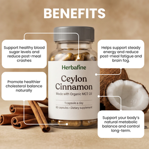 HERBAFINE™ — Ceylon Cinnamon 7200 mg equivalent met MCT-olie